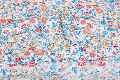 Floral Cotton Fitted Sheet Design FT-66