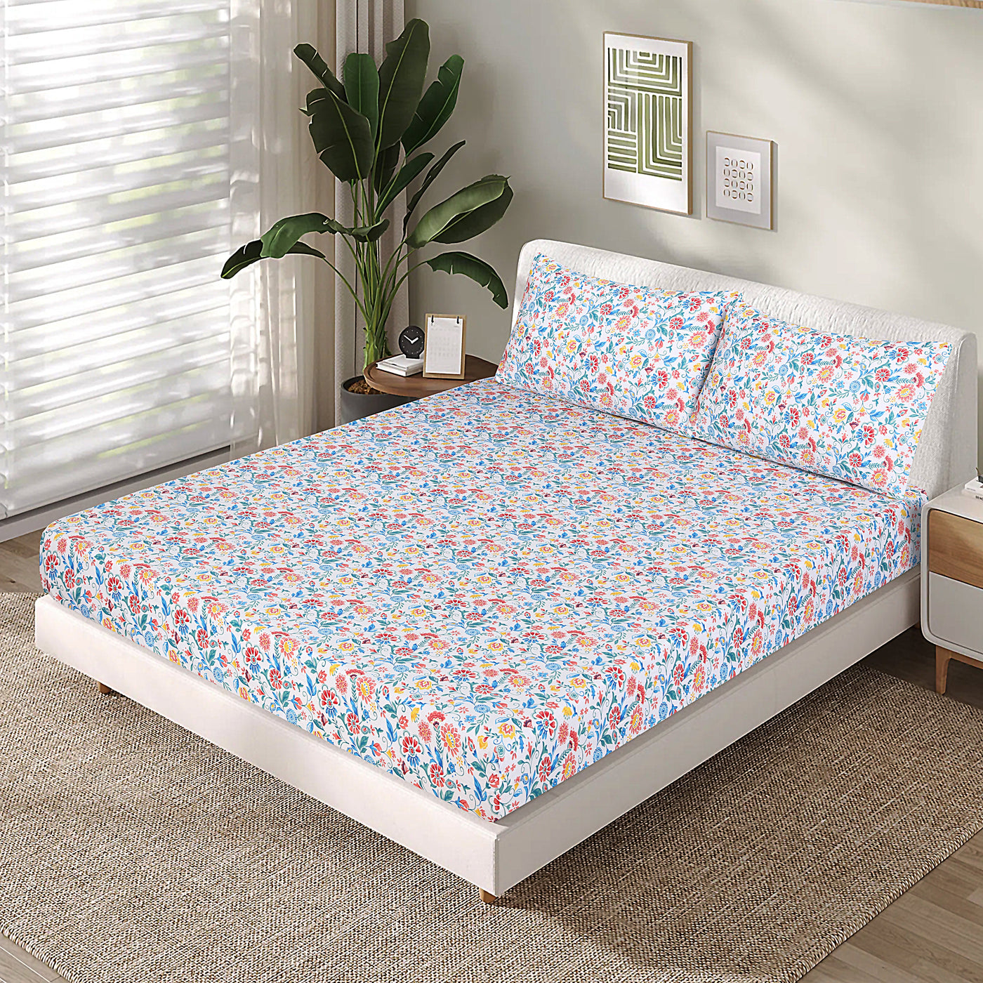 Floral Cotton Fitted Sheet Design FT-66