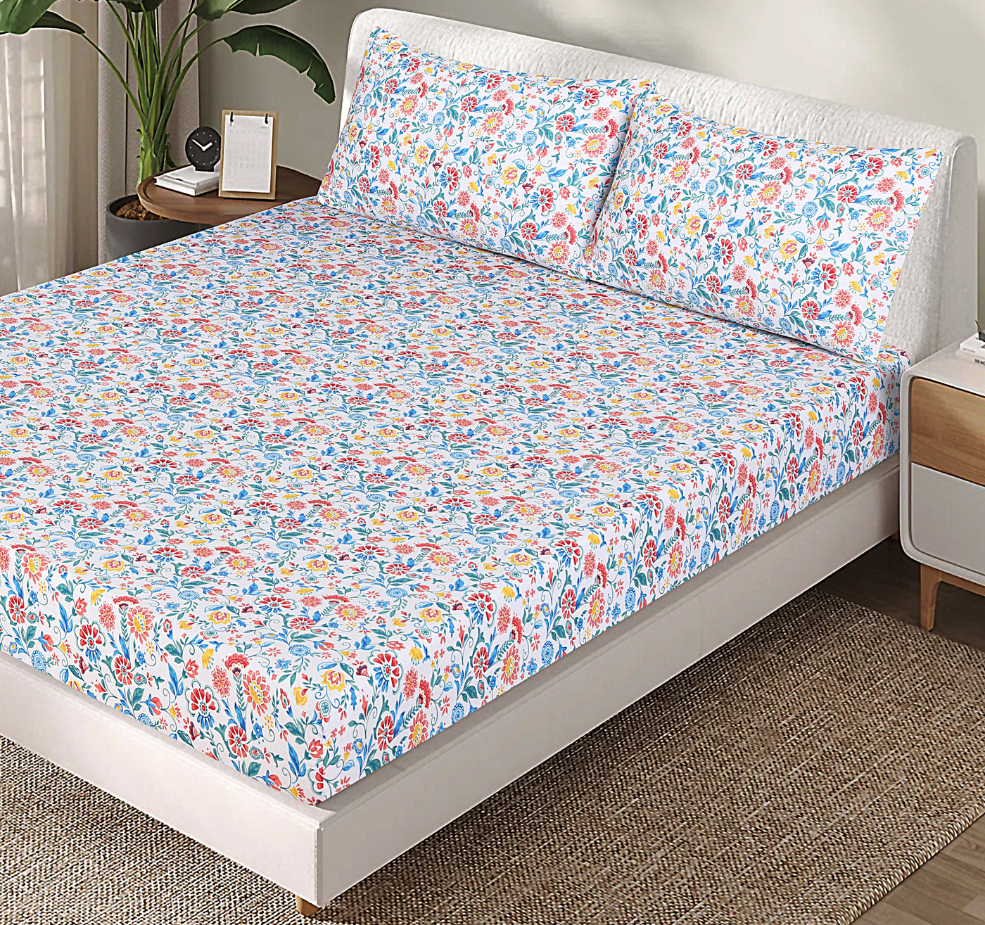 Floral Cotton Fitted Sheet Design FT-66