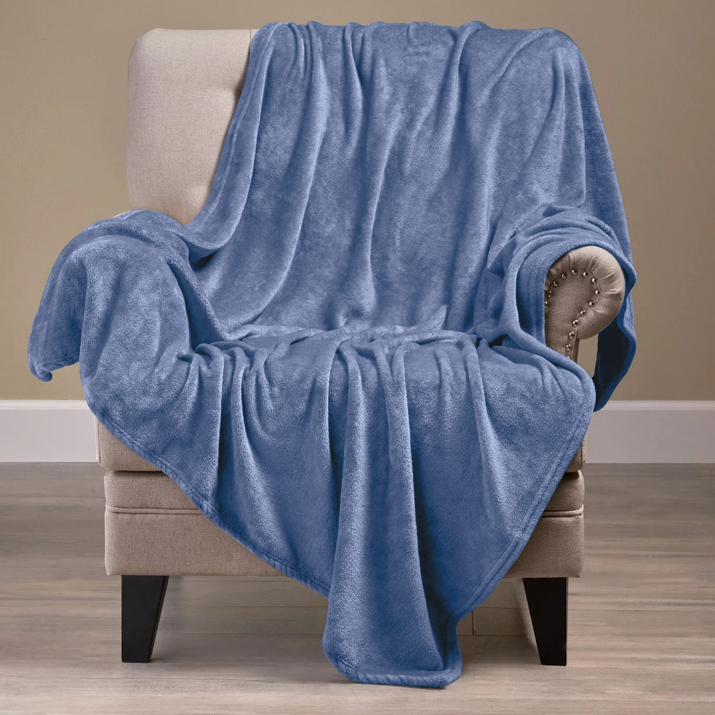 Shaggy Blanket solid pattern Aqua blue