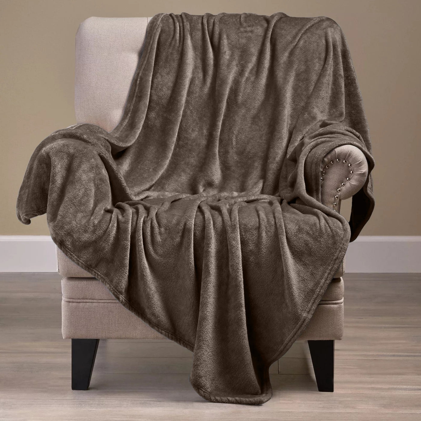 Shaggy Blanket solid pattern Camel