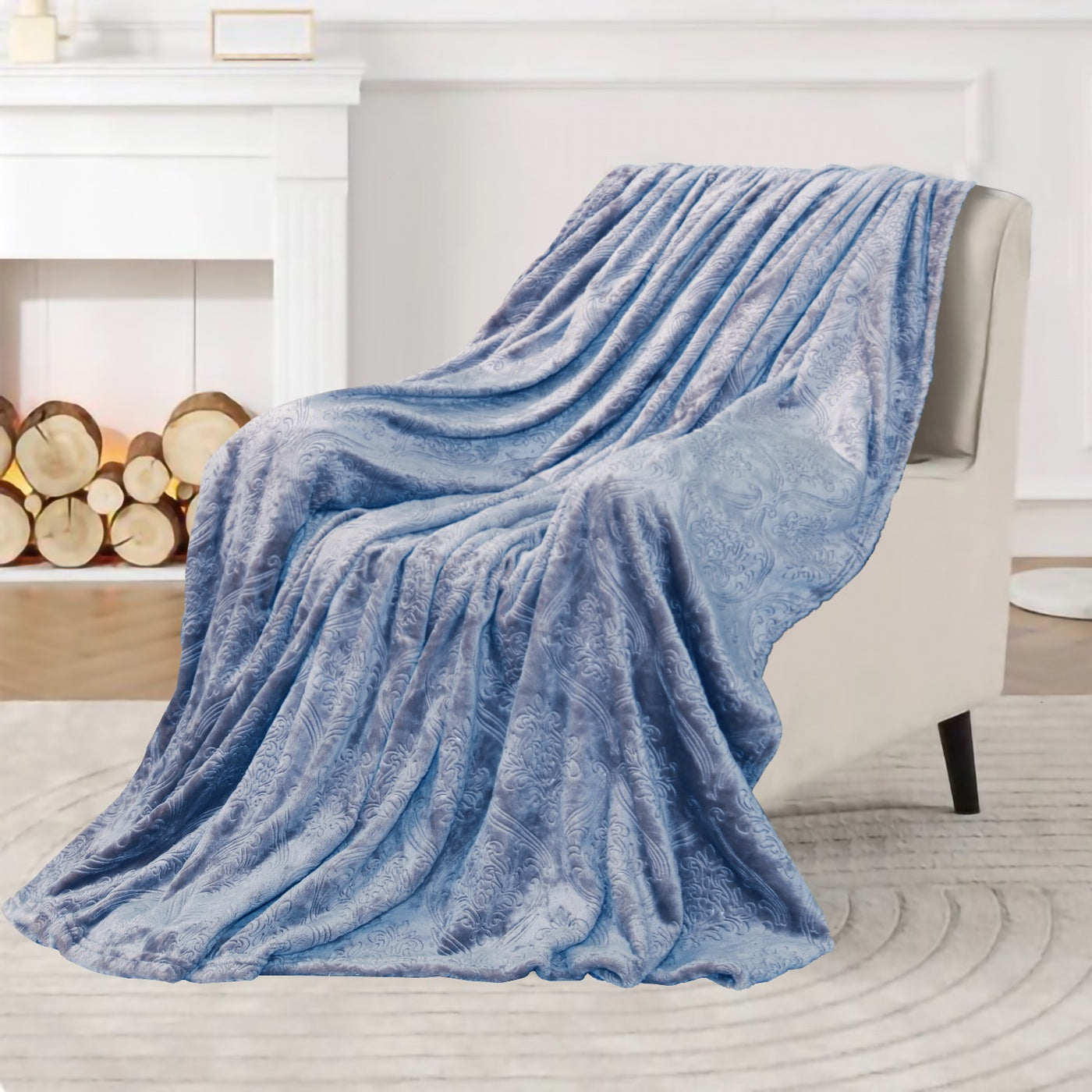 Super soft luxury blanket blue 01