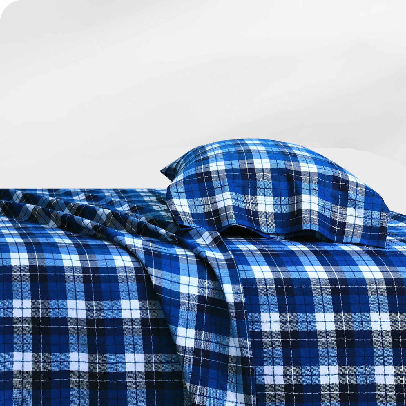 Flannel BedSheet Blue check Design BS-68