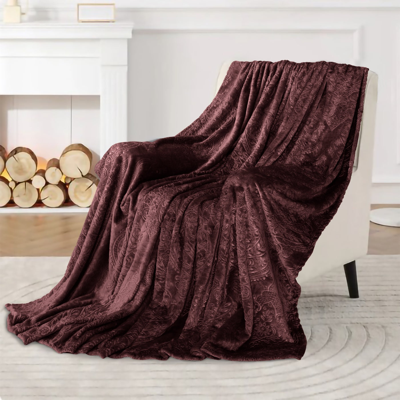 Super soft luxury blanket dark-mehroon 02