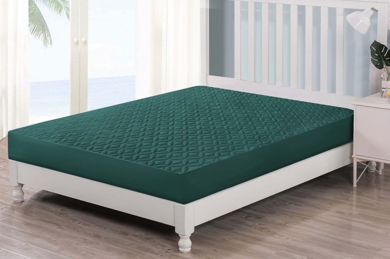 Quilted  Waterproof Mattress Protector-Green